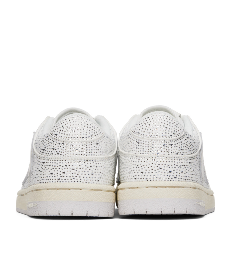 Amiri Two-tone Leather Skel Sneakers With Textured Finish In White