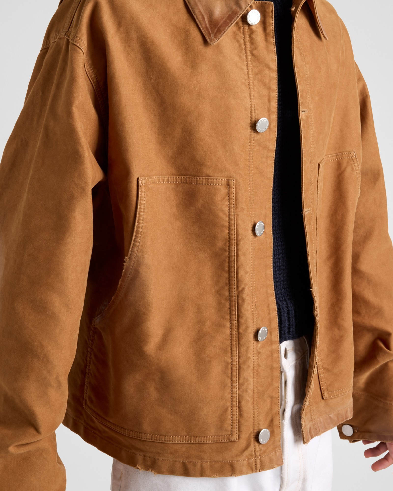 Prada Leather Jacket In Brown