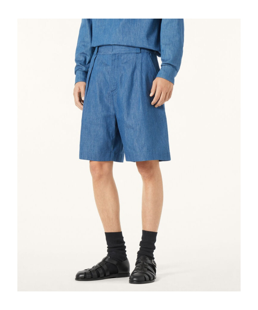 Loro Piana Reinga Bermuda Shorts In Sapphire Dream