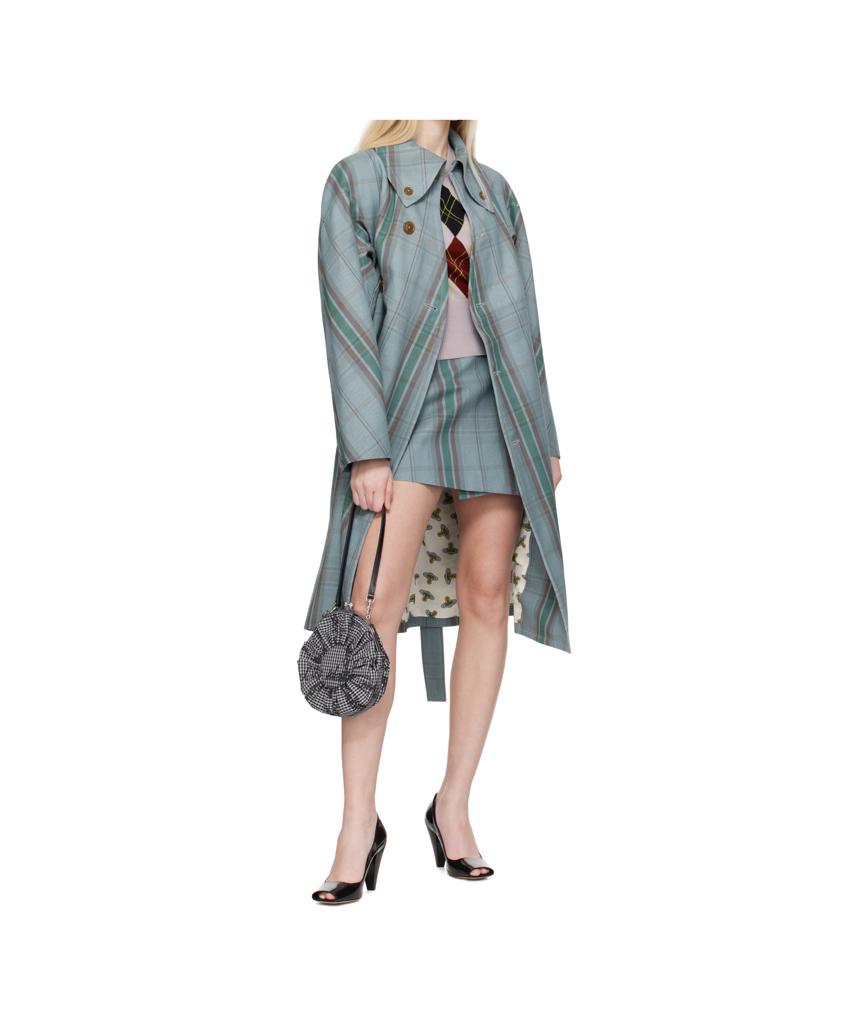 Vivienne Westwood Waist Belted Checked Coat