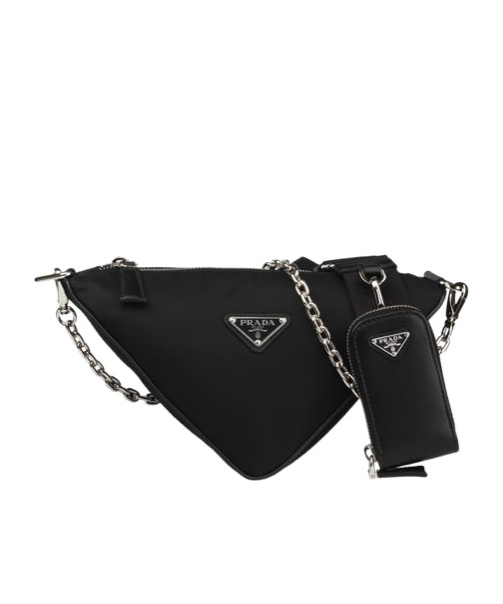 Prada Triangle Shoulder Bag In Black