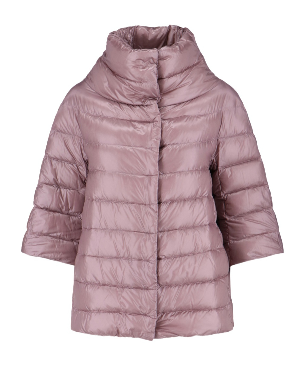 Herno Quilted Turtleneck Puffer Coat In Pink