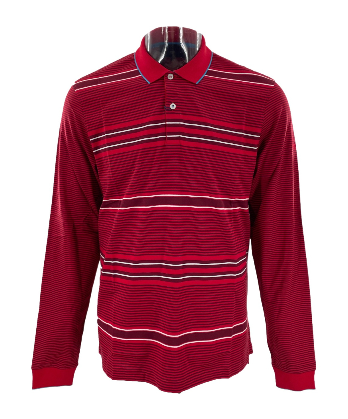 DUNHILL STRIPED LONG-SLEEVED POLO SHIRT