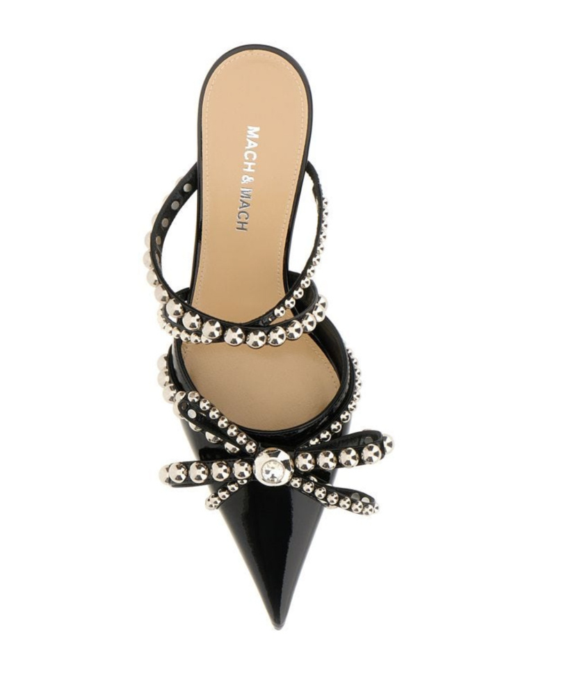 MACH&MACH 55MM STUDDED LEATHER MULES