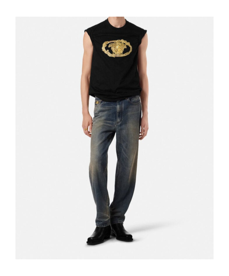 Versace Medusa-embellished T-shirt In Black