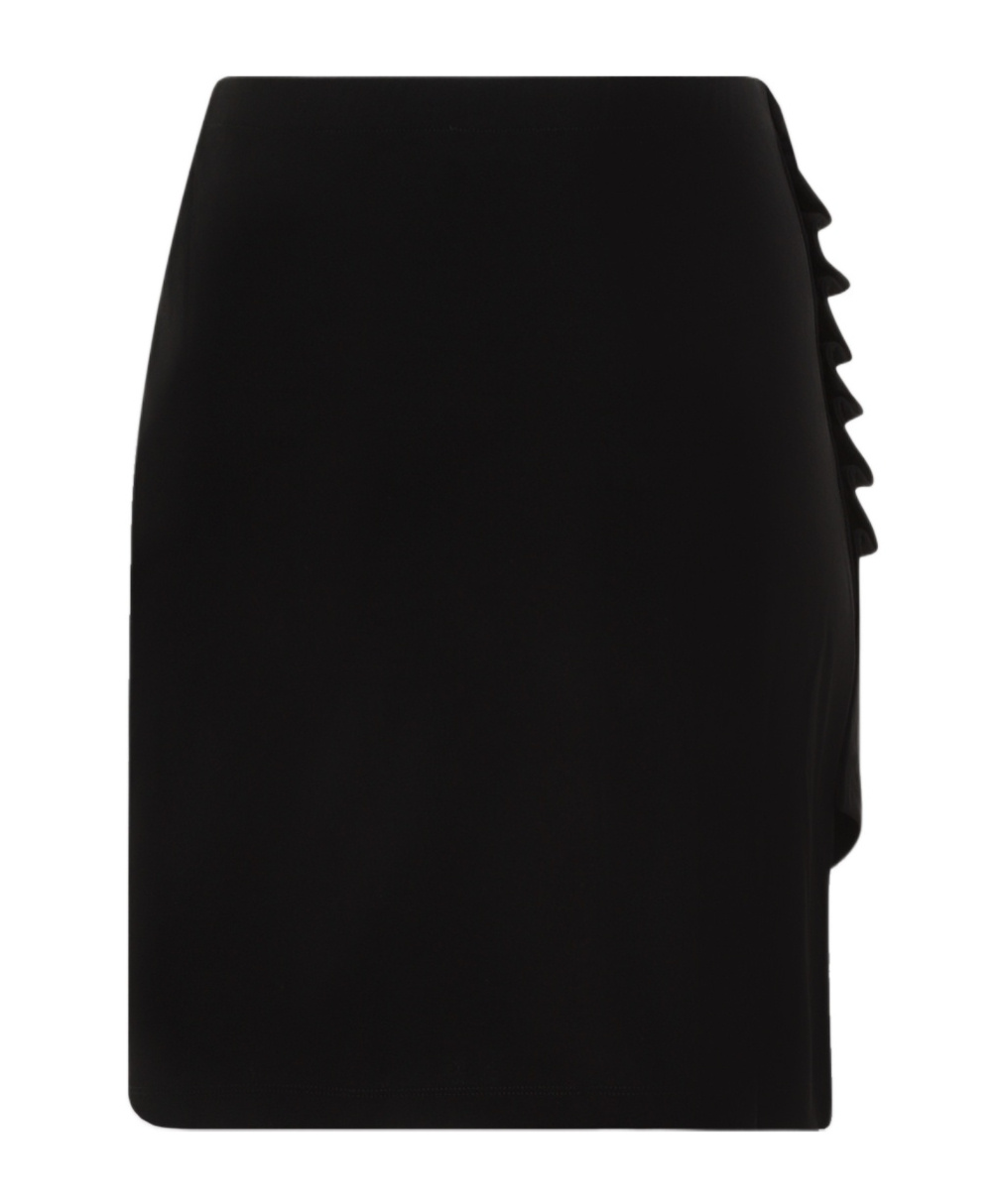 Rabanne Ruched-detail Asymmetric Miniskirt In Black