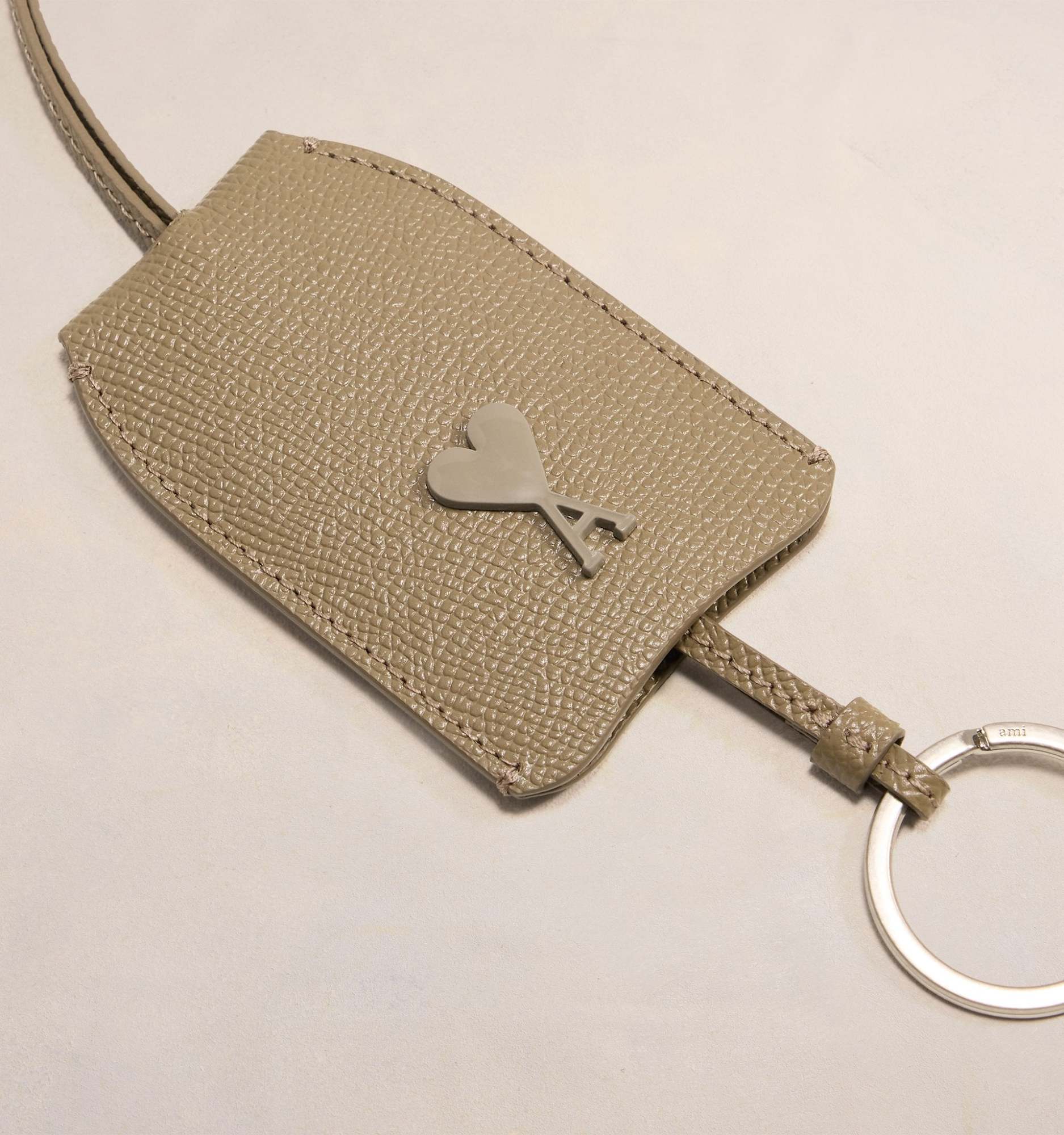 Ami Alexandre Mattiussi Logo Keychain In Brown