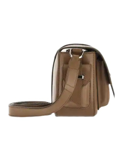 Hogan Flap Small Leather Crossbody Bag In Brown