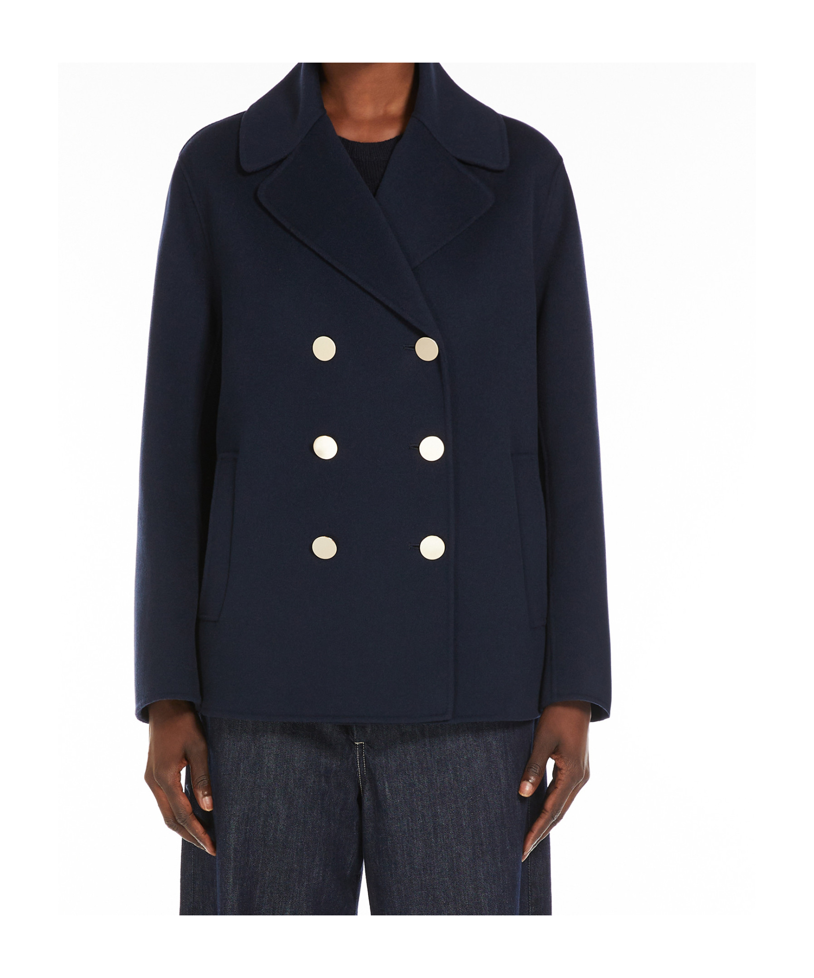 Max Mara Double-breasted Wool Jacket In Black