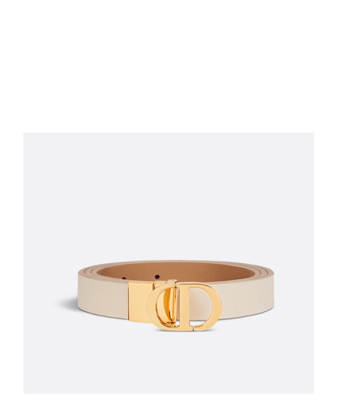 Dior Women Reversible Leather Belt In Nude