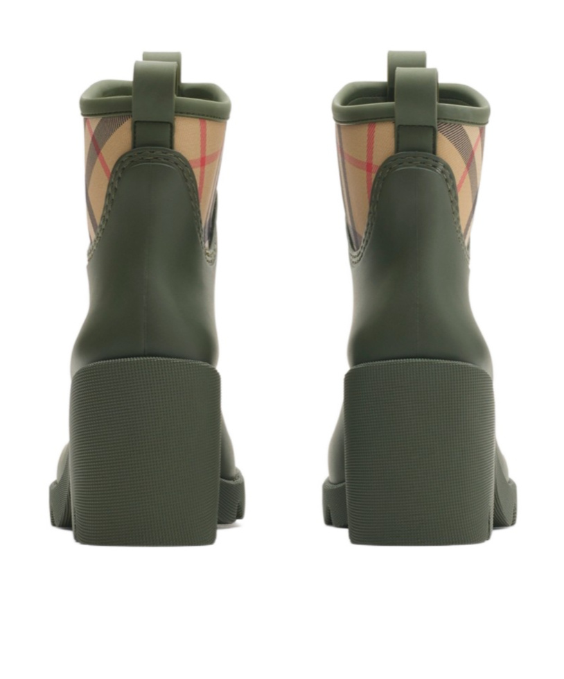 Burberry Marsh Stamp Heeled Low Boots In Blue