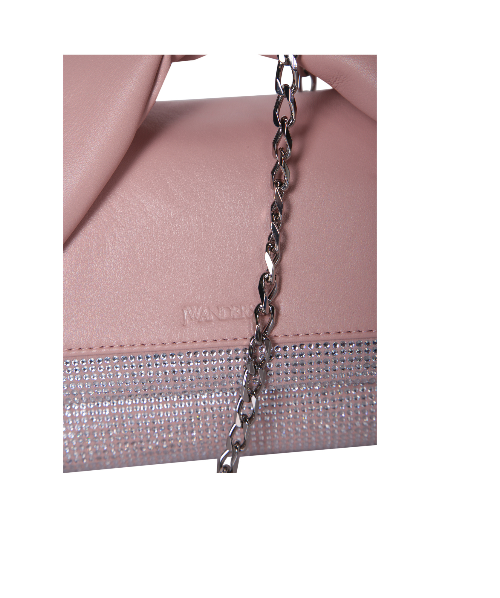 Jw Anderson Medium Twister - Leather Top Handle Bag With Crystals In Pink