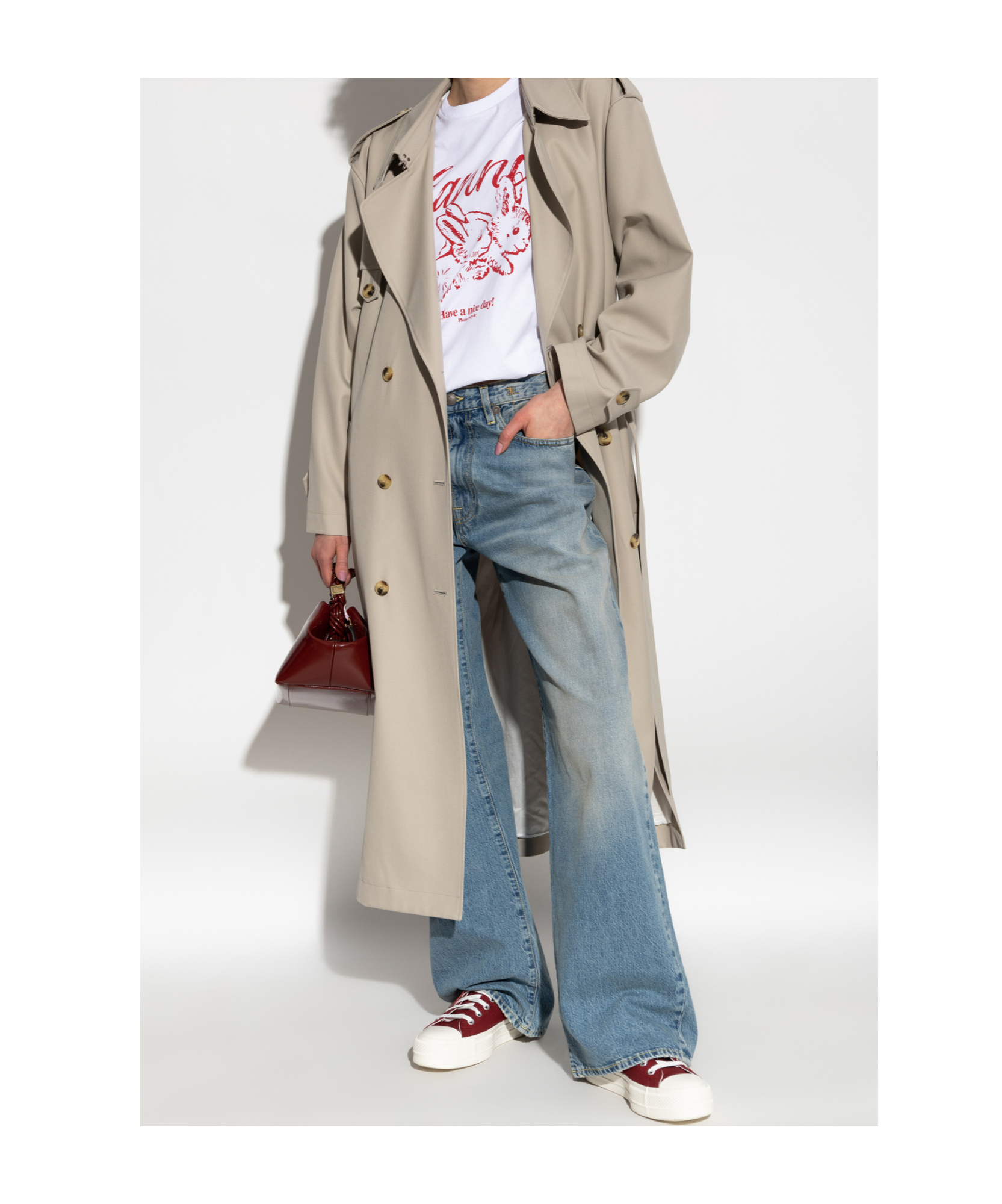 R13 Wide-leg Distressed Jeans In Gray