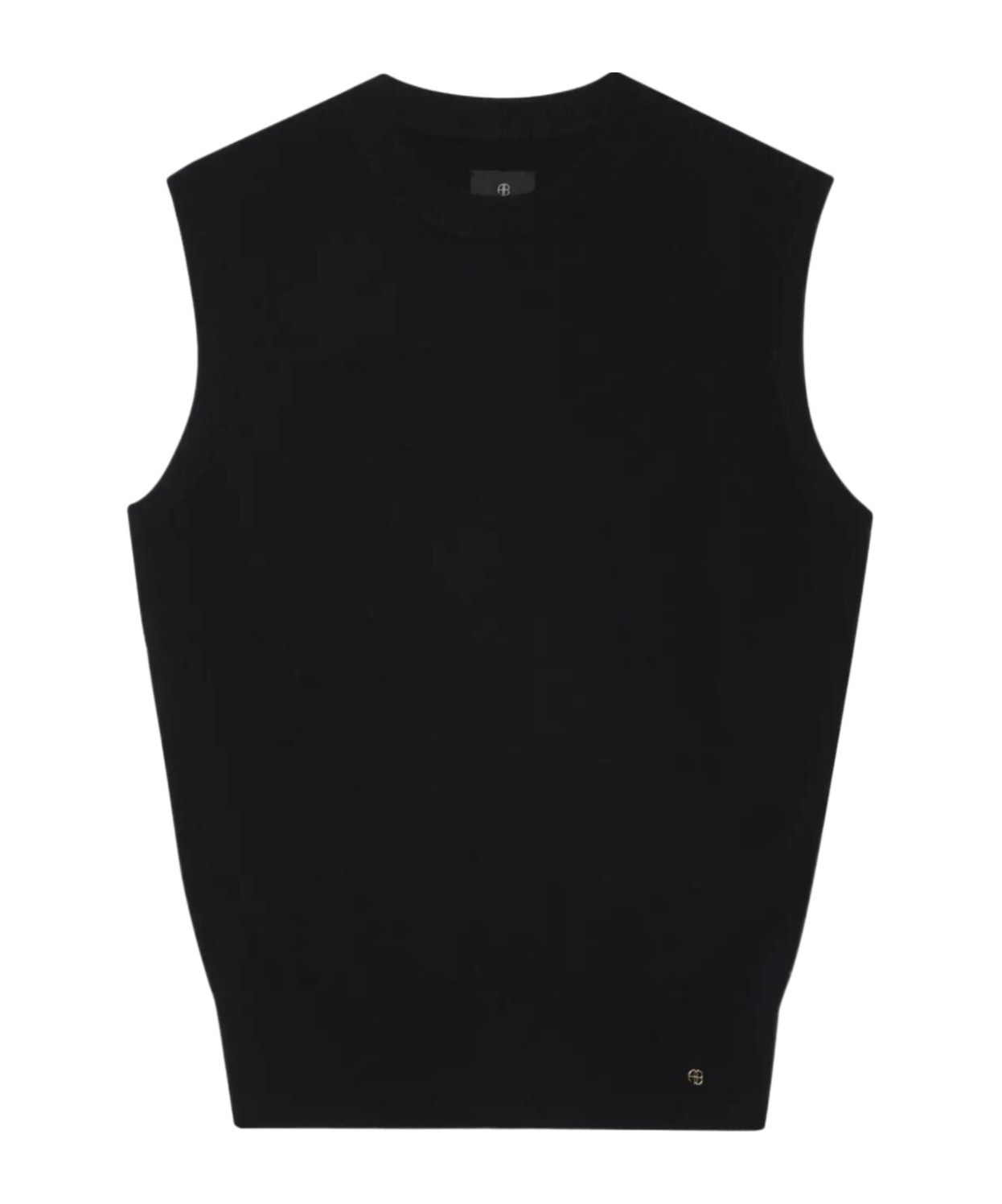 ANINE BING SOLID COLOR ROUND NECK PULLOVER SLEEVELESS VEST