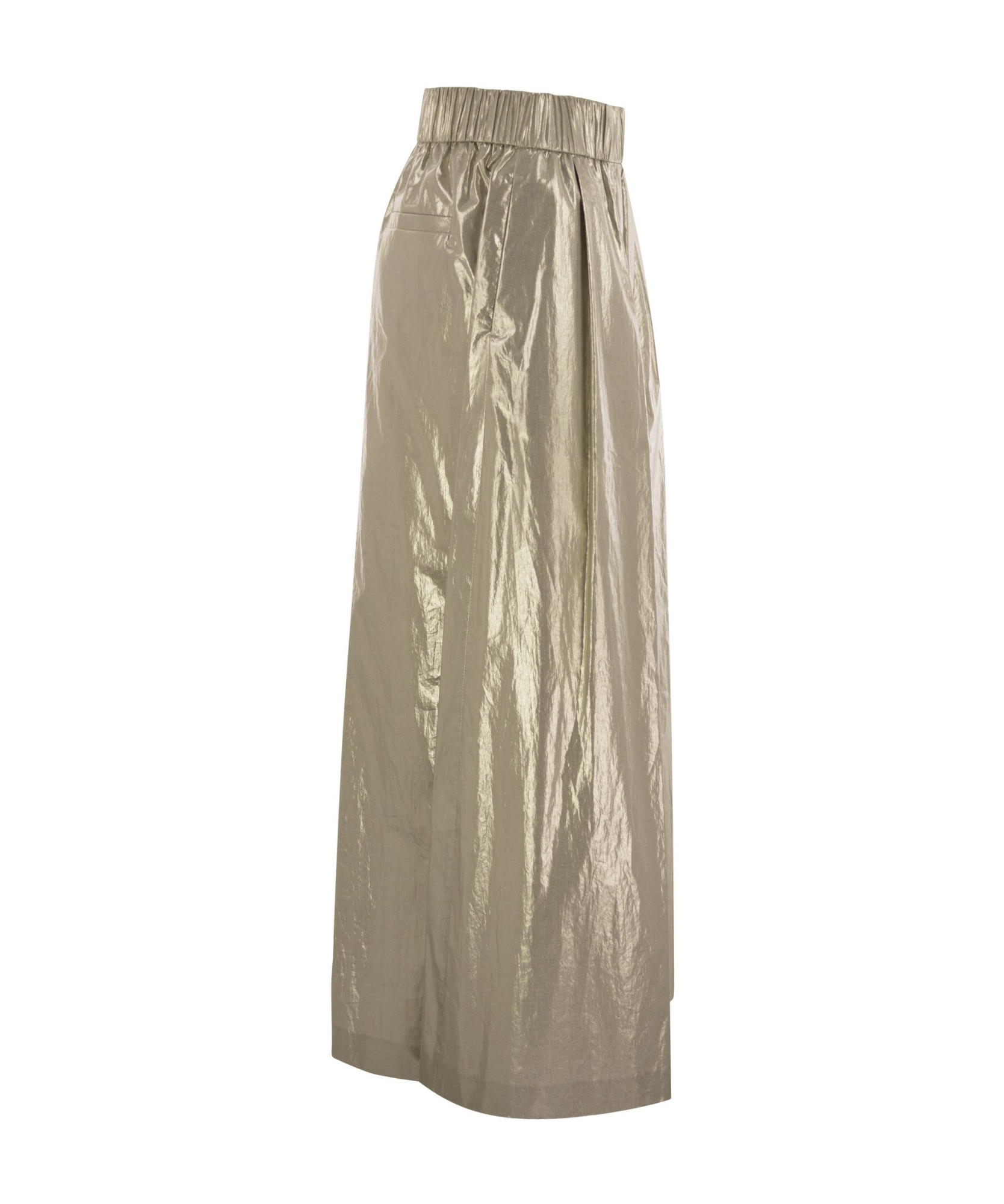 Peserico Women Laminated Cotton Poplin Trousers In Nude
