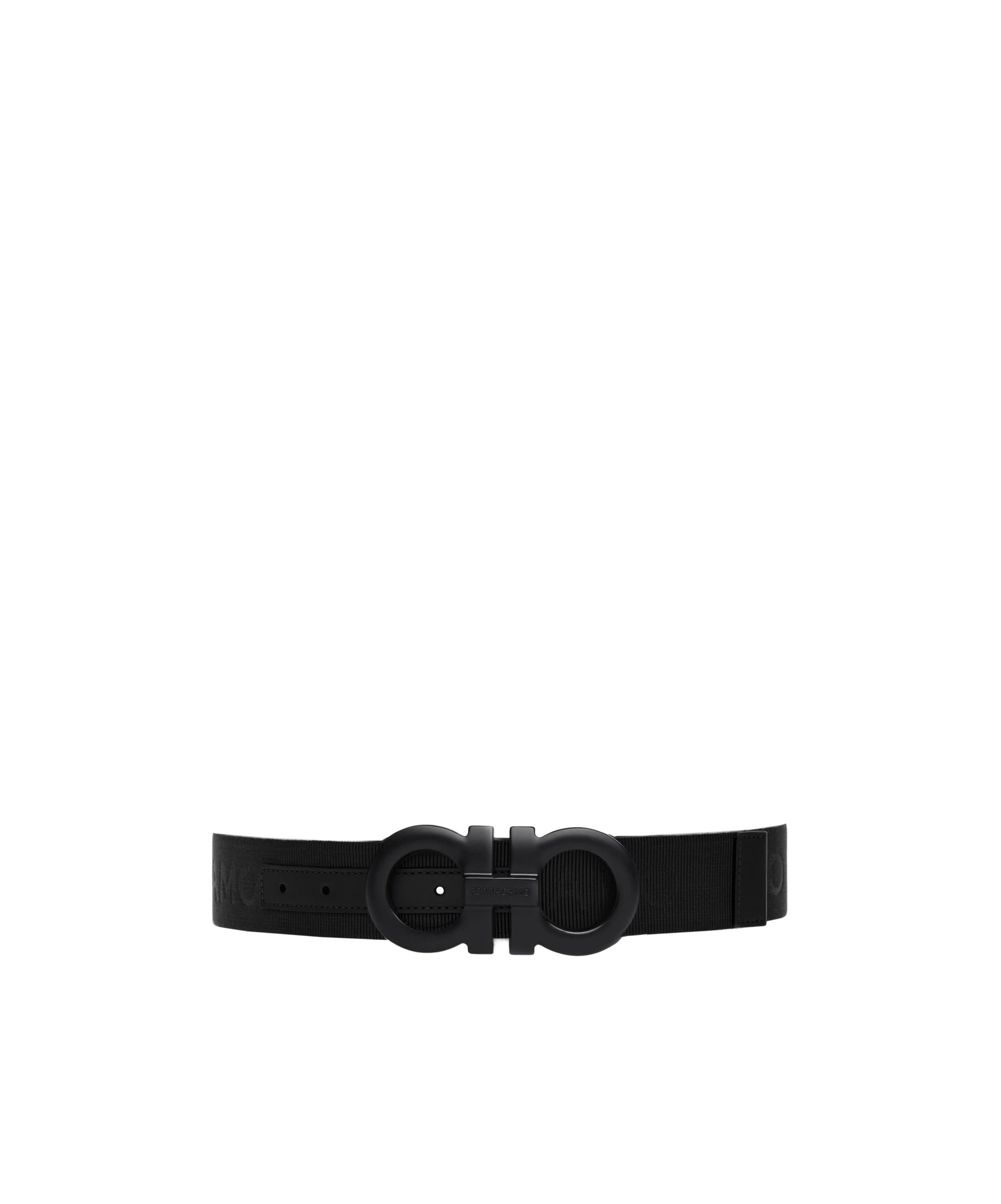 Ferragamo Double-sided Adjustable Gancini Belt In Black