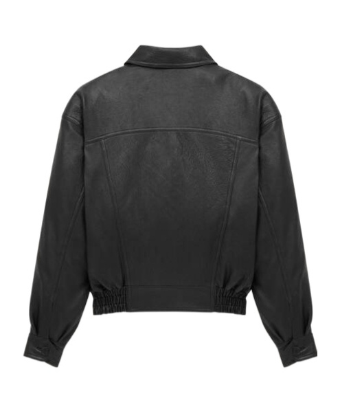 Saint Laurent Bomber Jacket In Bubbled Lambskin In Black
