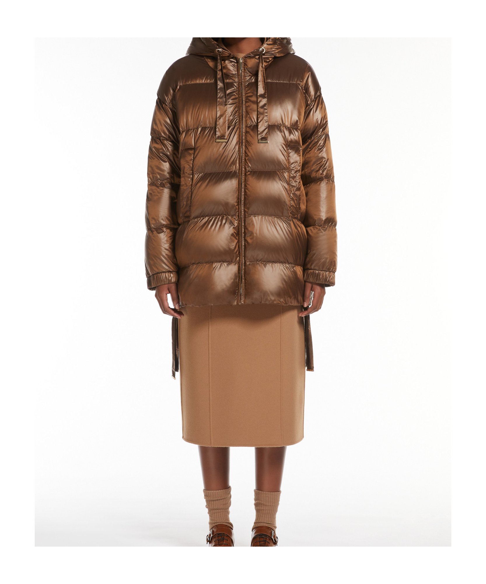 Max Mara The Cube Spacepi Down Jacket In Brown