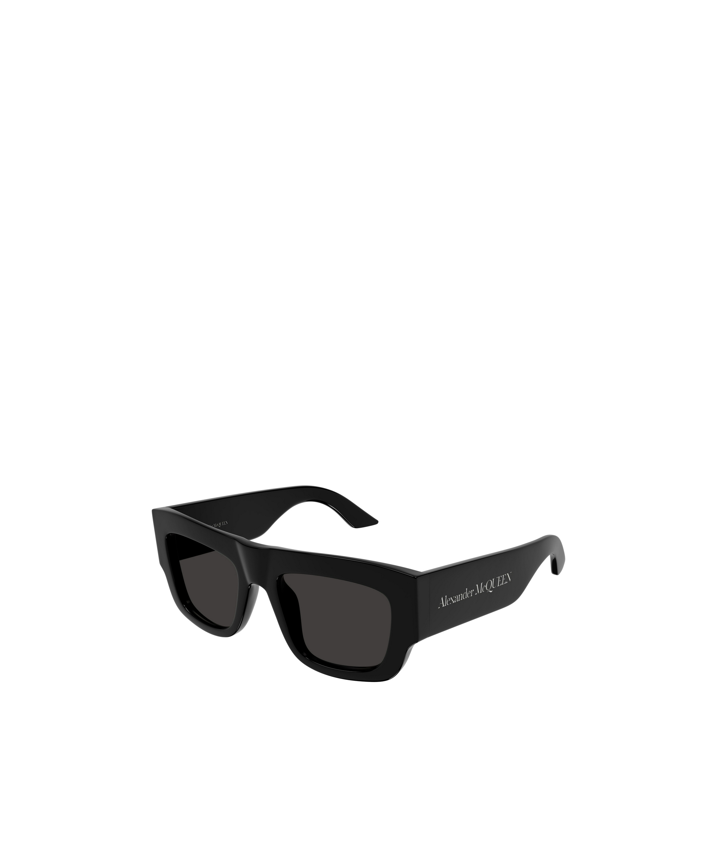 Alexander Mcqueen Logo-print Square-frame Sunglasses In Black