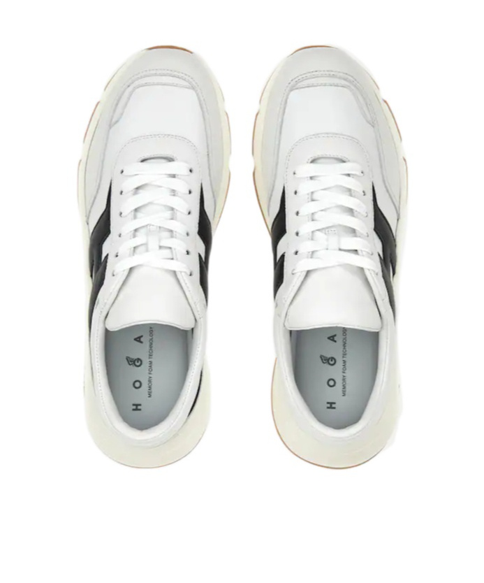 Hogan White H Logo Lace-up Sneakers