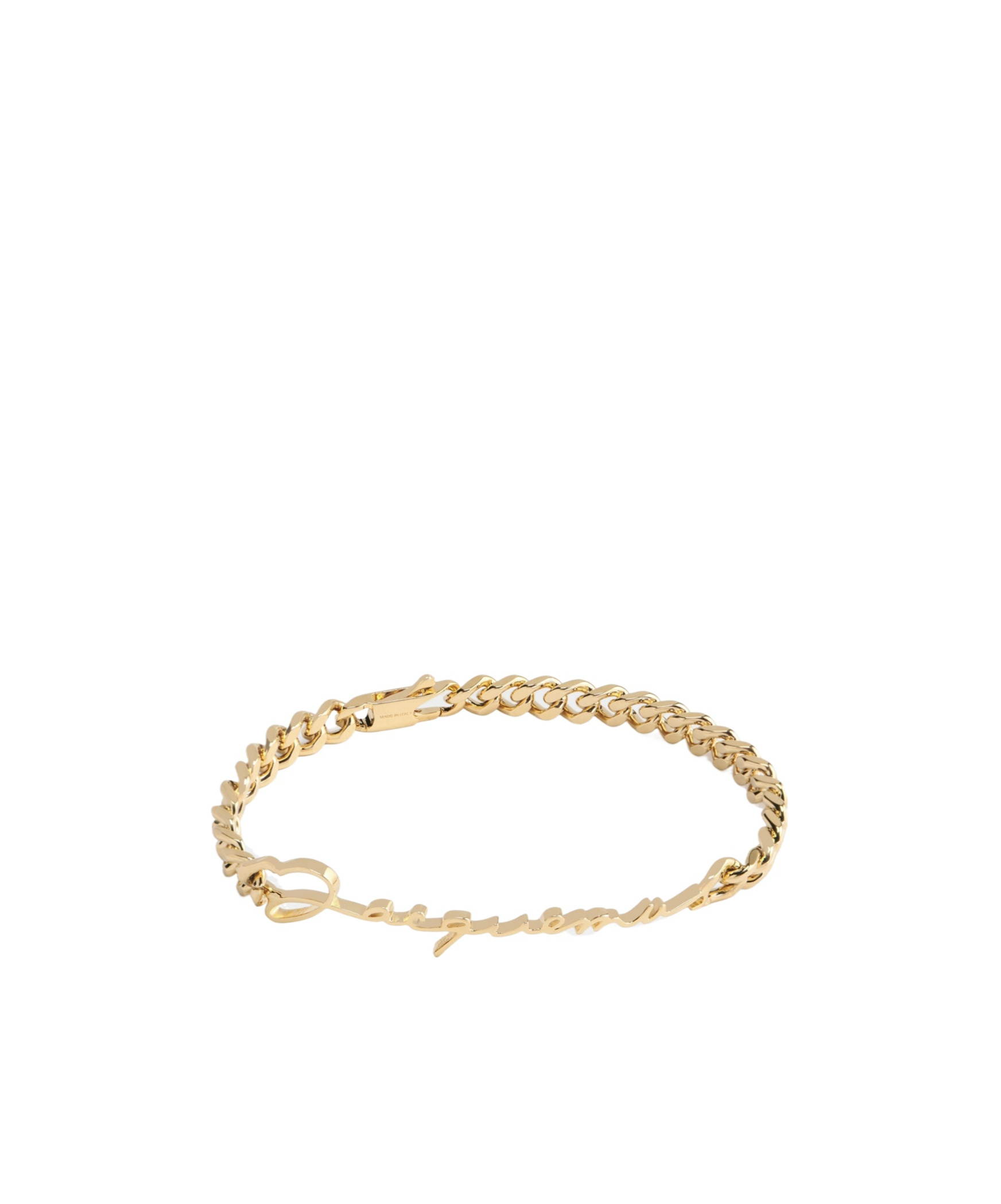 Jacquemus La Gourmette Logo Lettering Bracelet In Gold