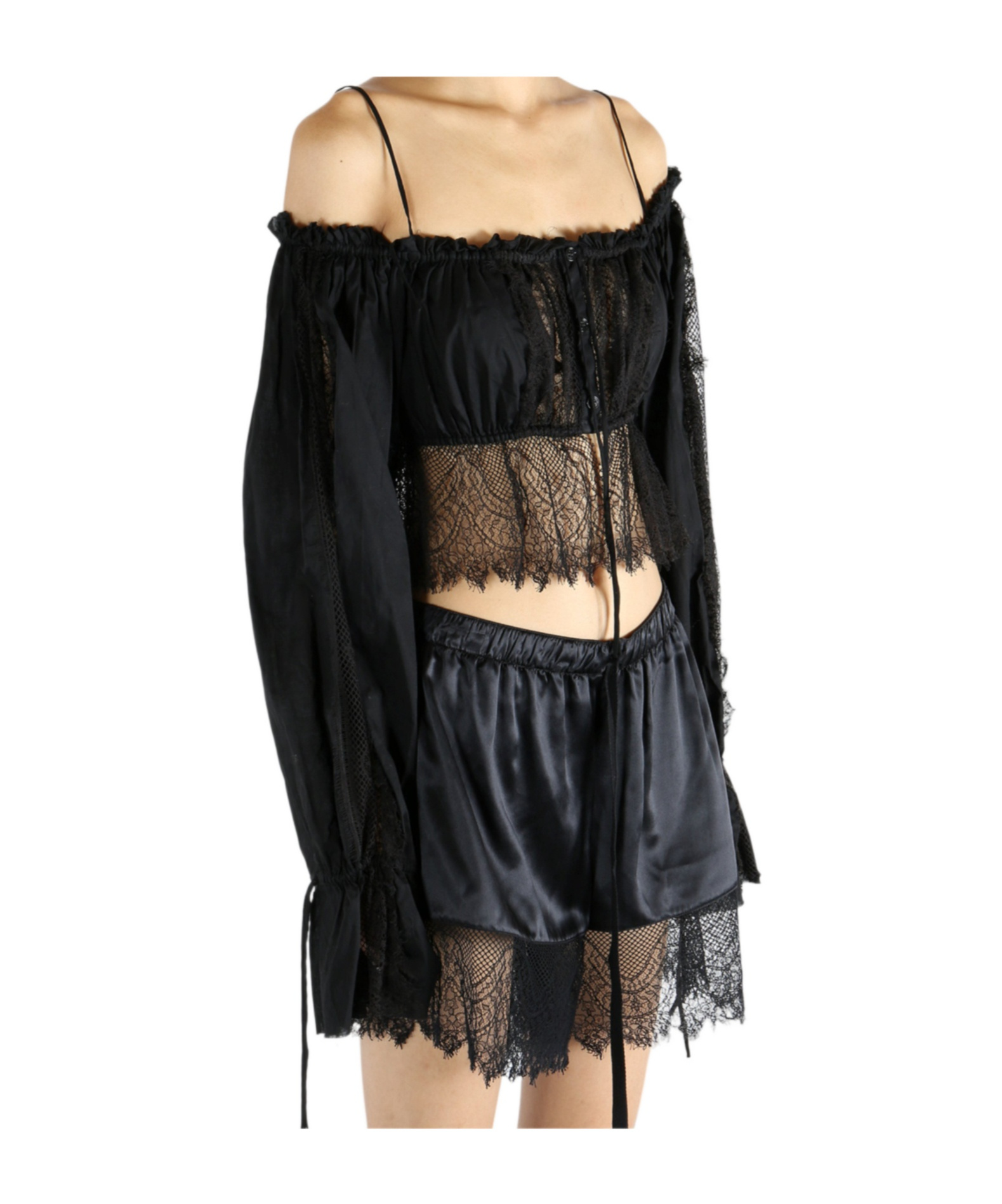 Ann Demeulemeester Jorunn Crop Top In Black