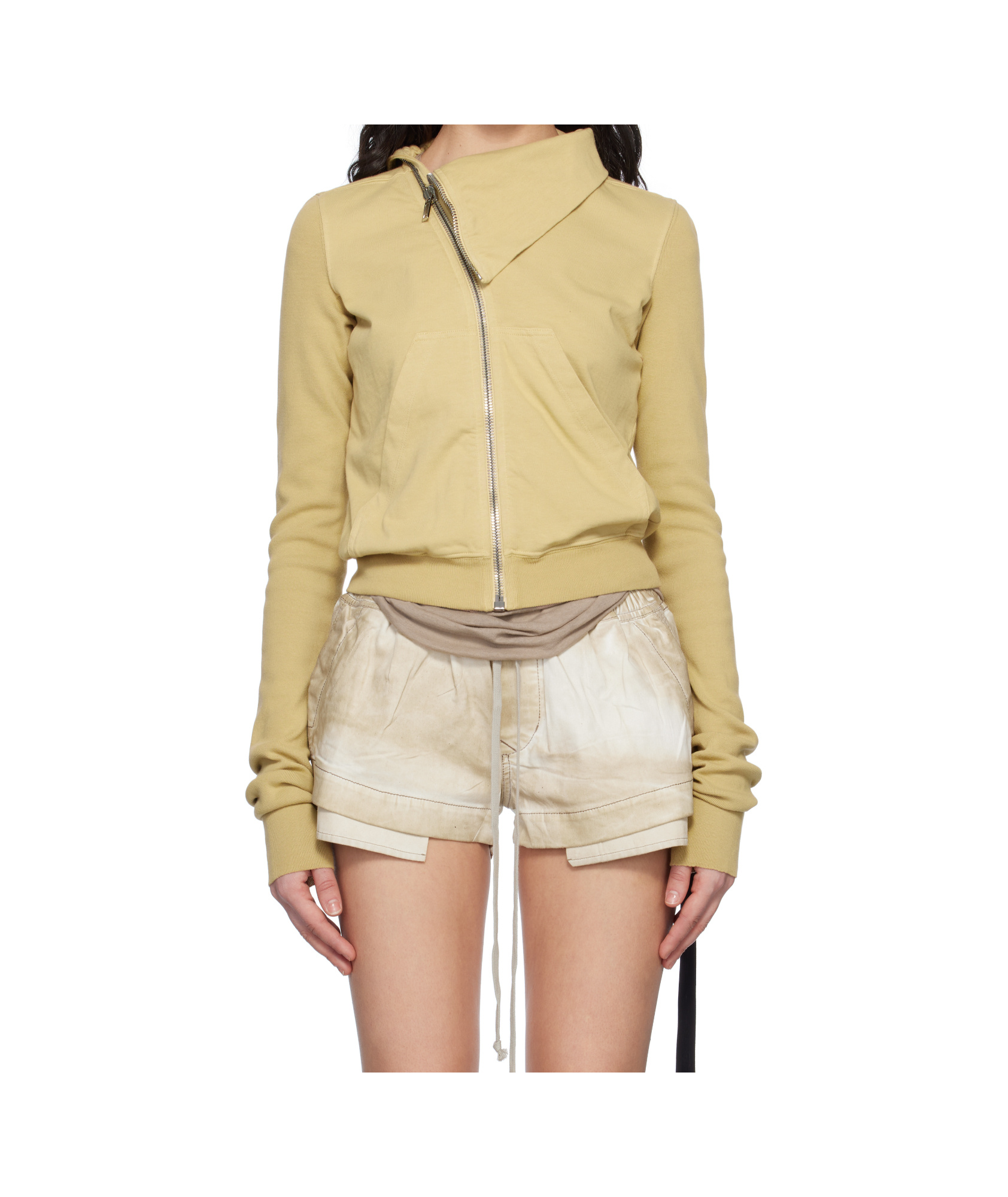 Rick Owens Drkshdw Beige Hollywood Mountain Sweatshirt In Nude