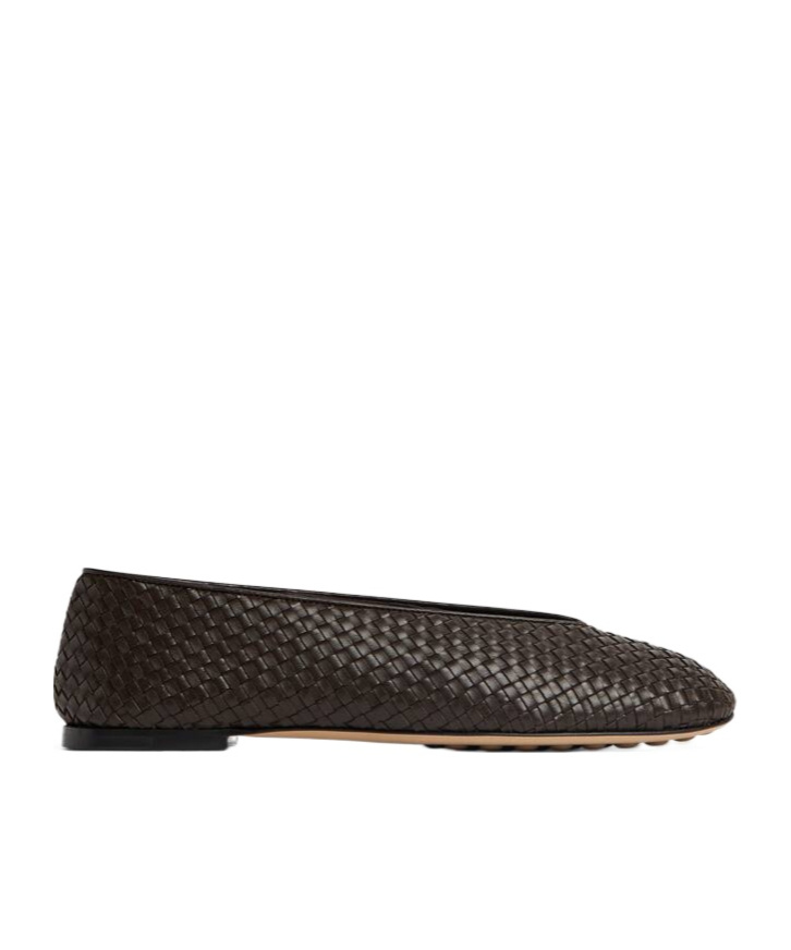 Bottega Veneta Micro Woven Nappa Leather Ballerina Flats