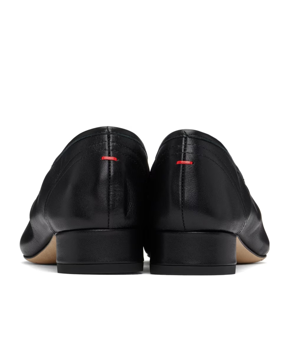 Aeyde Womens Pippa Block-heel Leather Ballet Flats Blac In Black