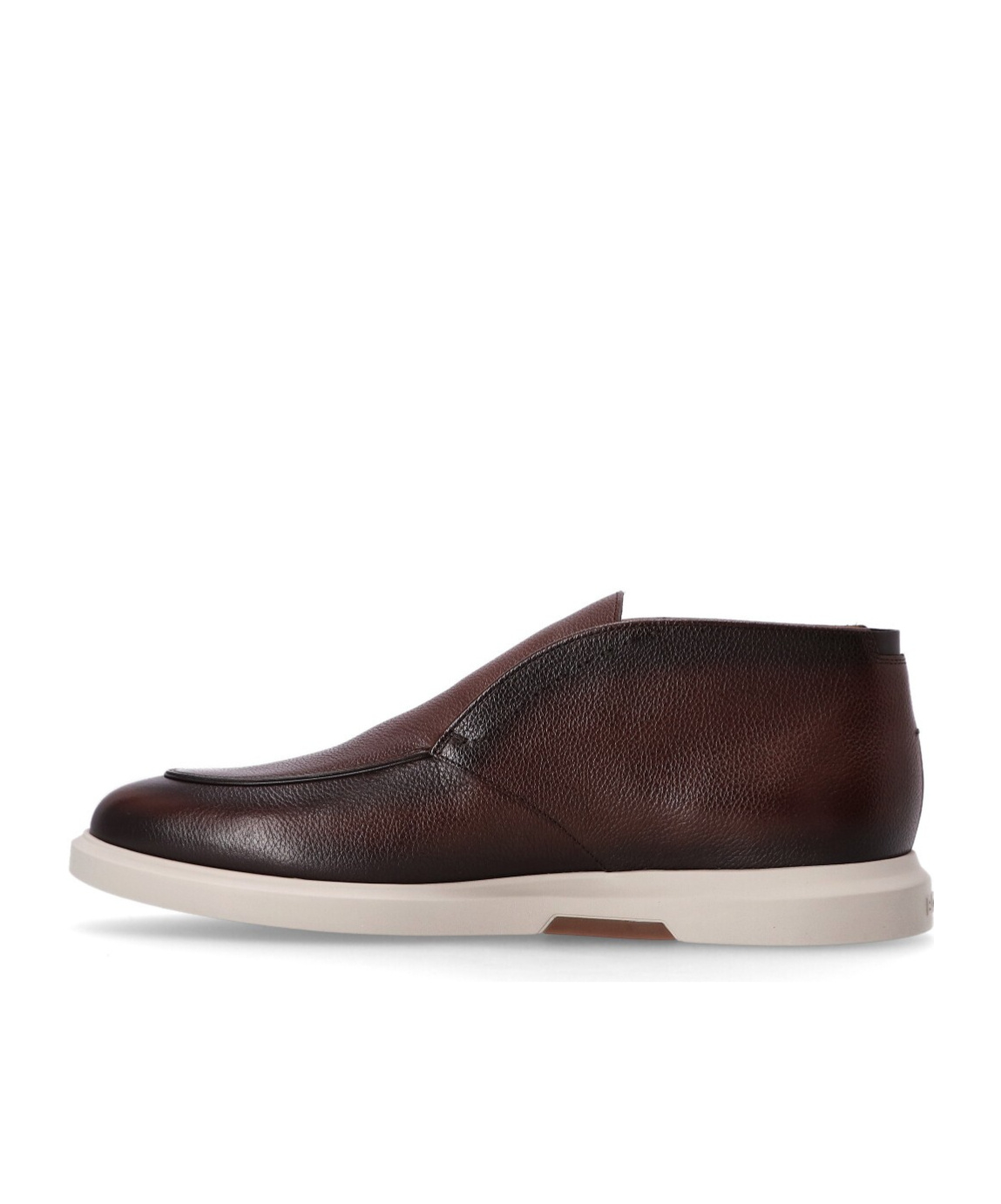 Hugo Boss Burnished-finish Leather Boots In Brown