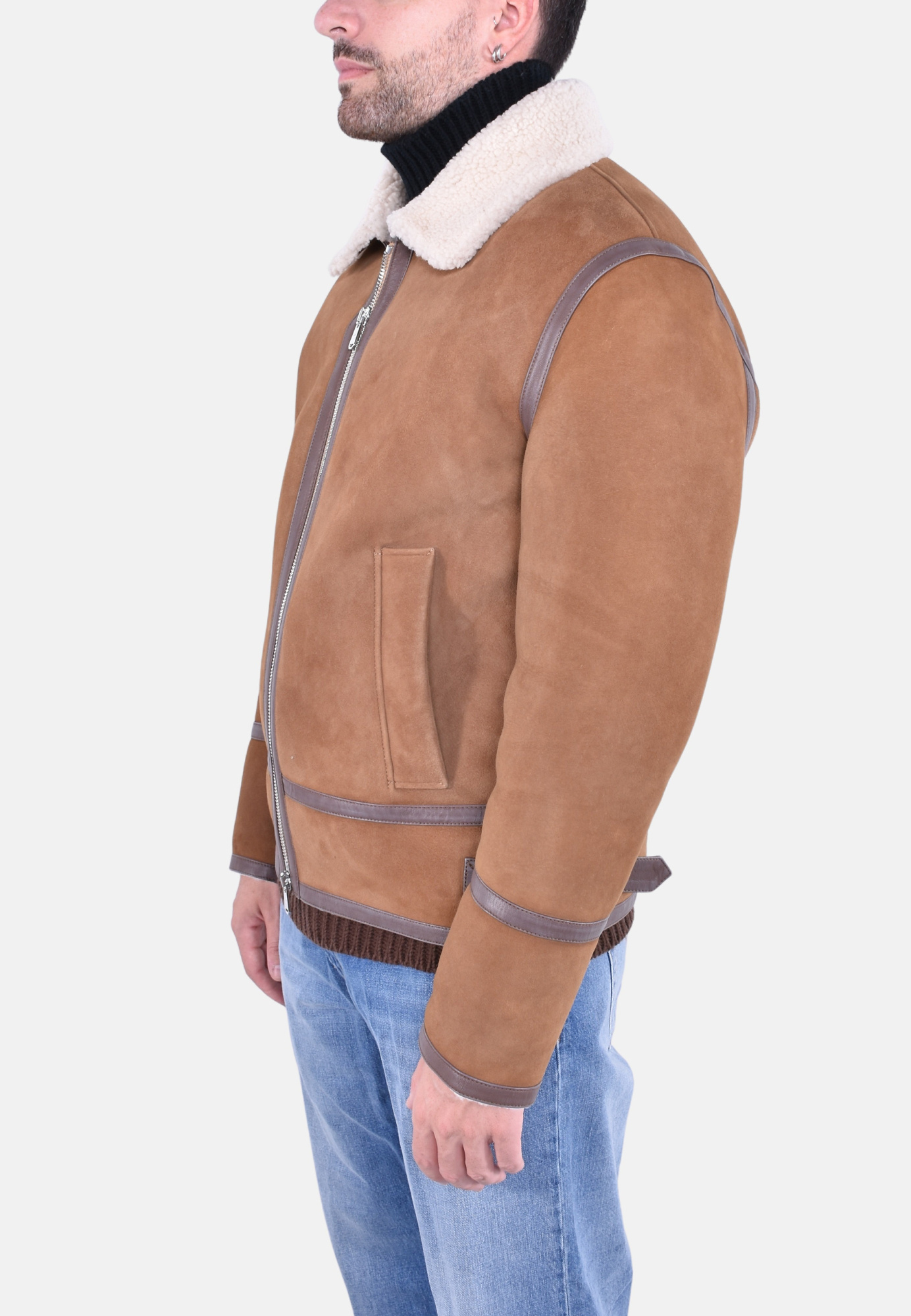 Dondup Zip-up Leather Jacket In Brown