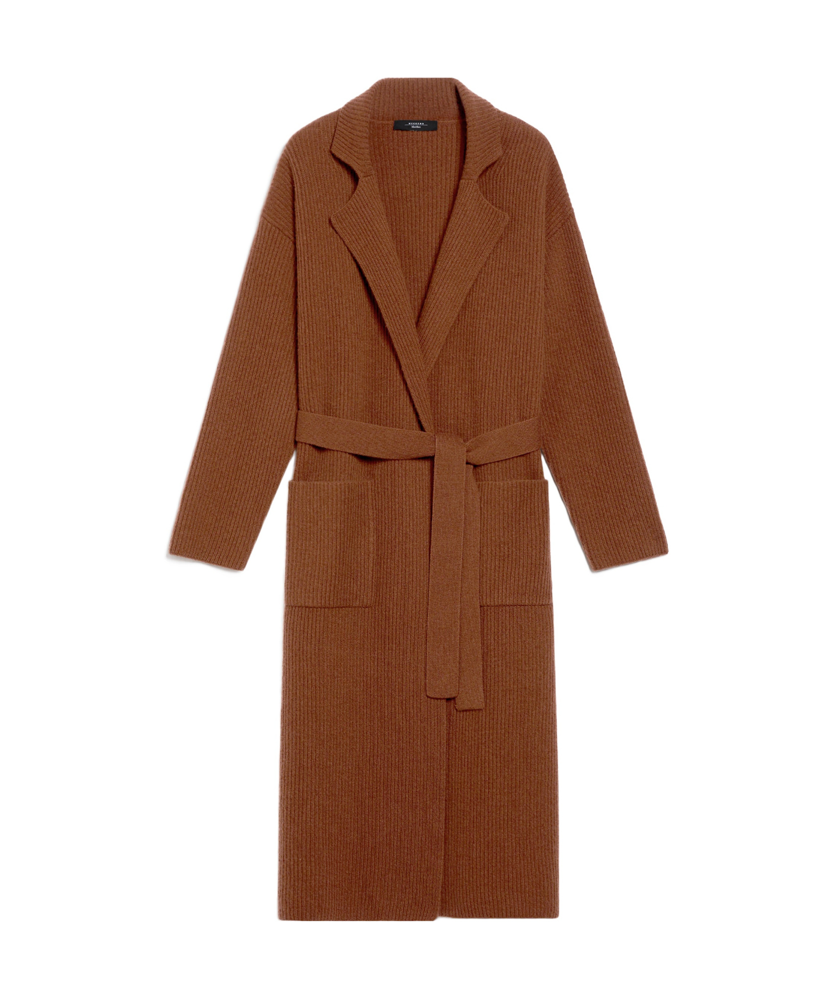 Weekend Max Mara Long-sleeved Wool Cardigan In Brown