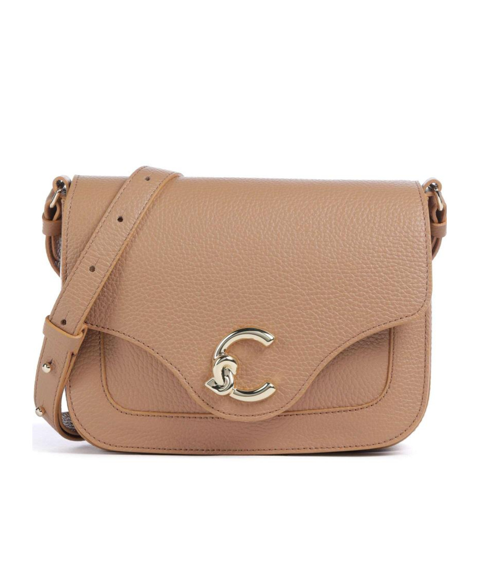 Coccinelle Flip Shoulder Bag In Nude