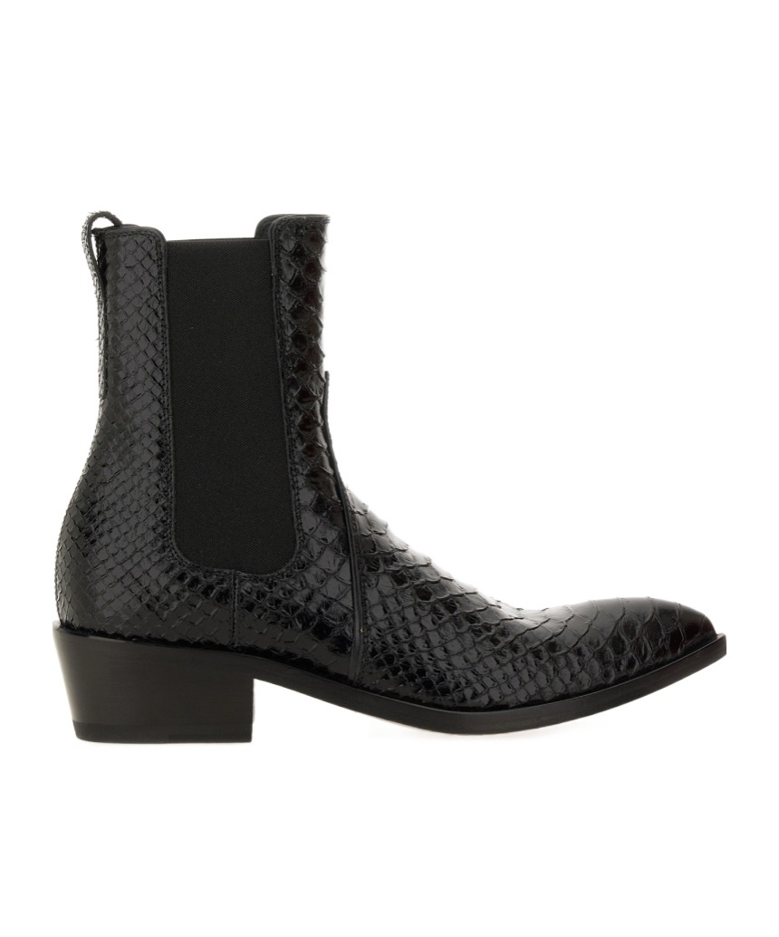 Tom Ford Embossed Slip-on Boots In Black