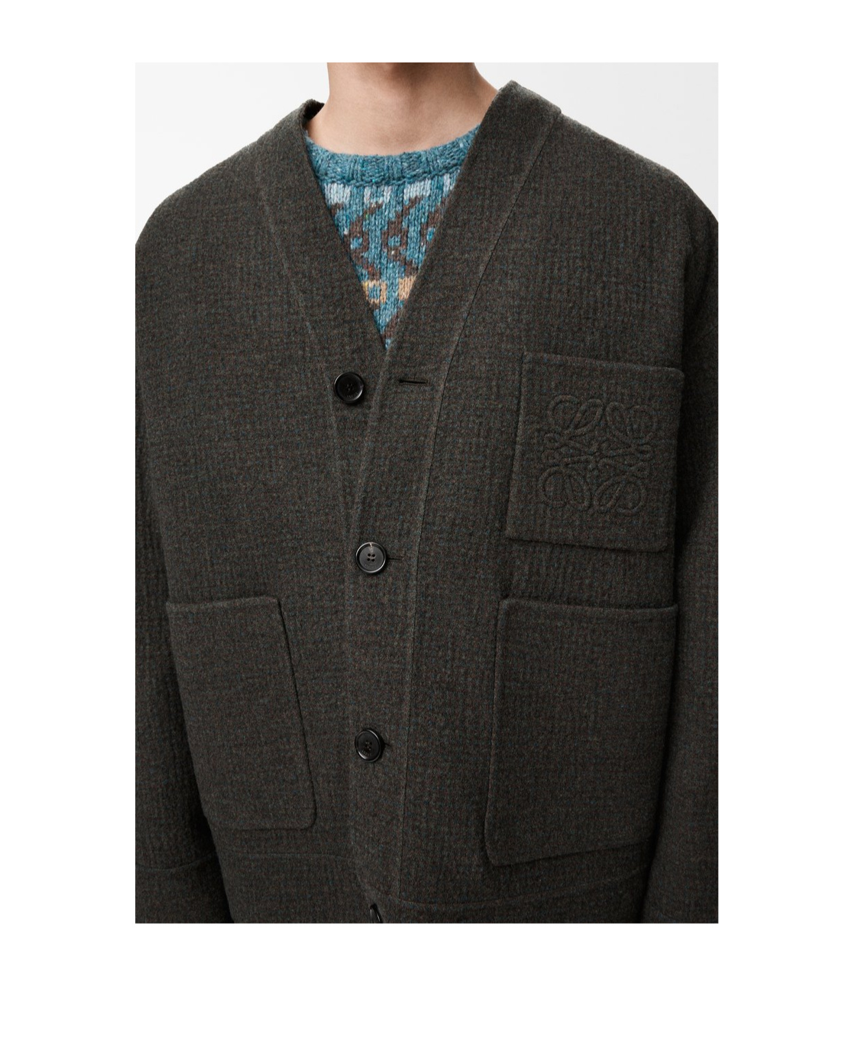 Loewe Long-sleeved Cardigan In Black
