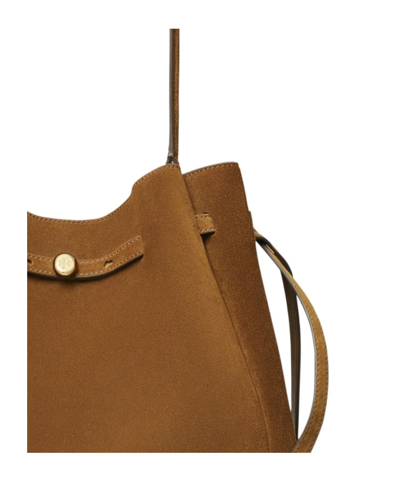 Tory Burch Large Romy Suede Bucket Bag In Brown