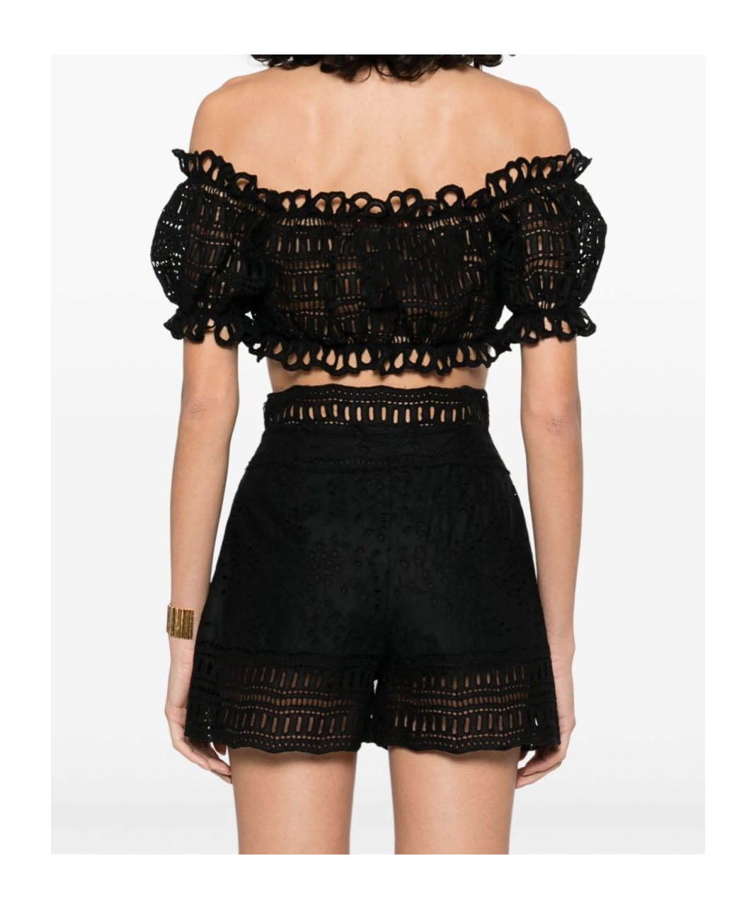 Ermanno Scervino Cotton Blend Off-shoulder Crop Top