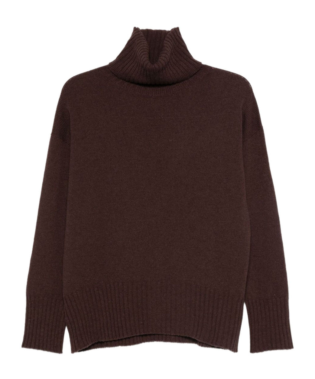 Alysi Ribbed Turtleneck Sweater In Brown