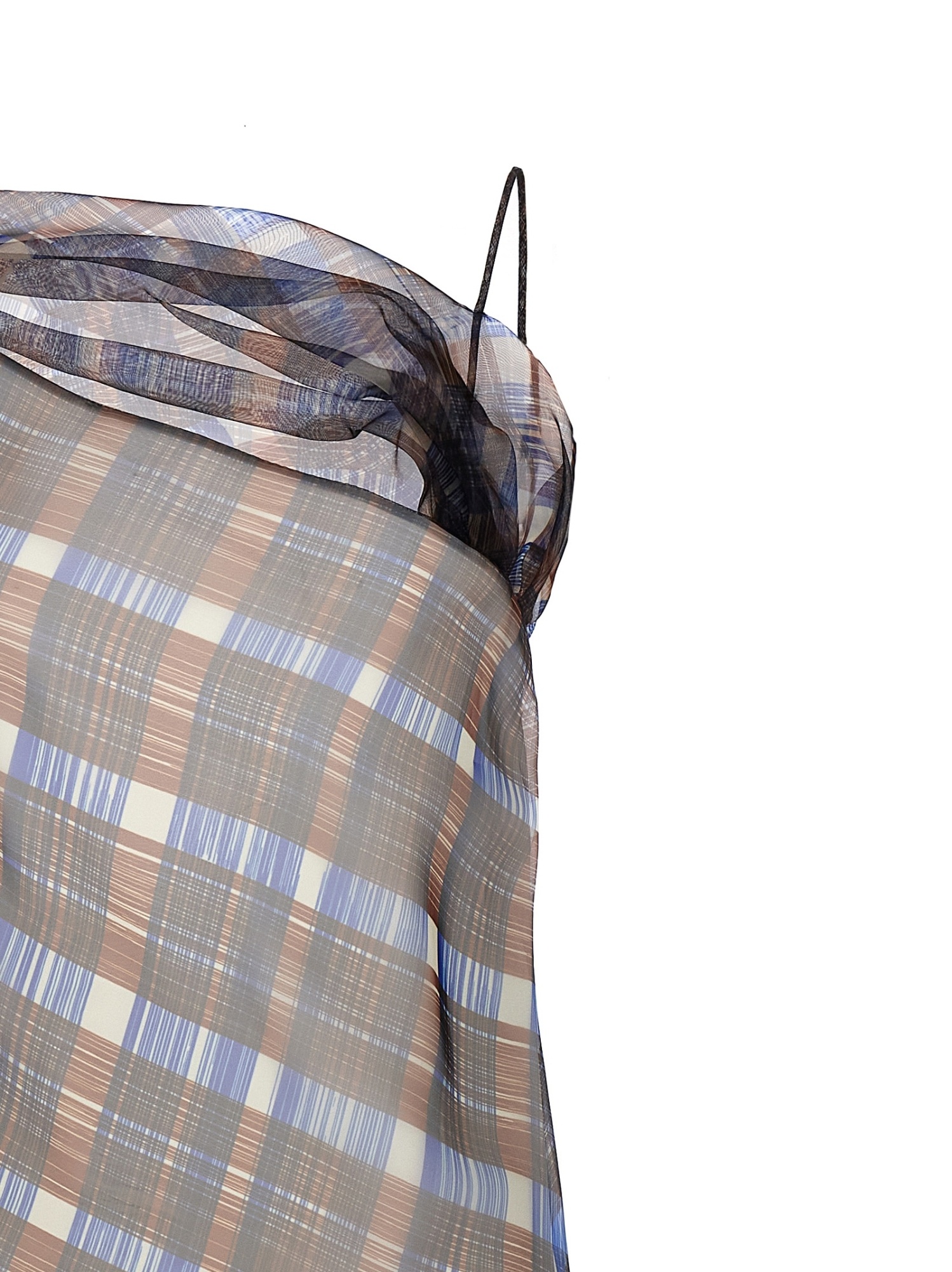 Ferragamo Multicolor Asymmetrical Dress In Gray