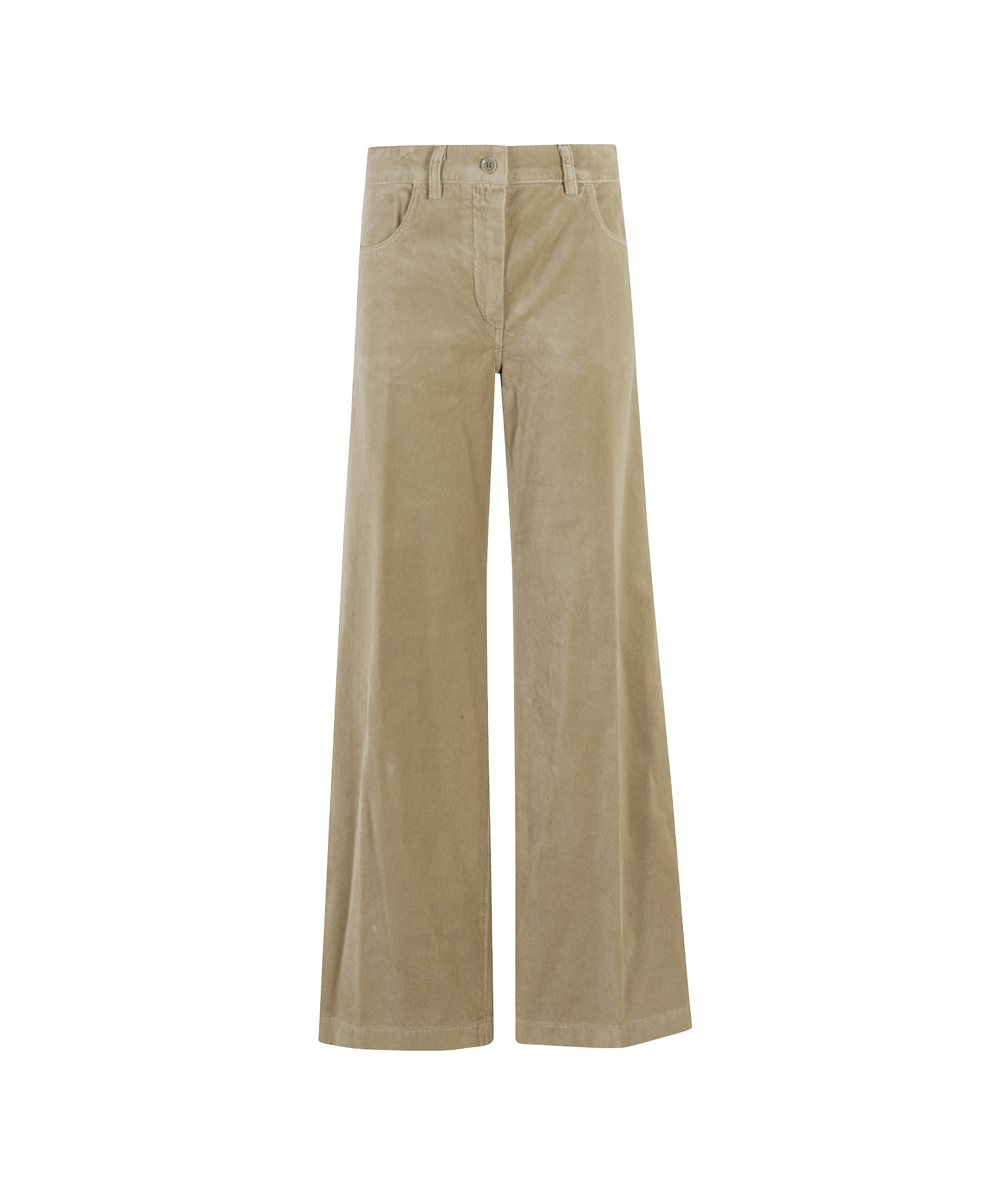 Aspesi Wide-leg Velvet Trousers In Brown