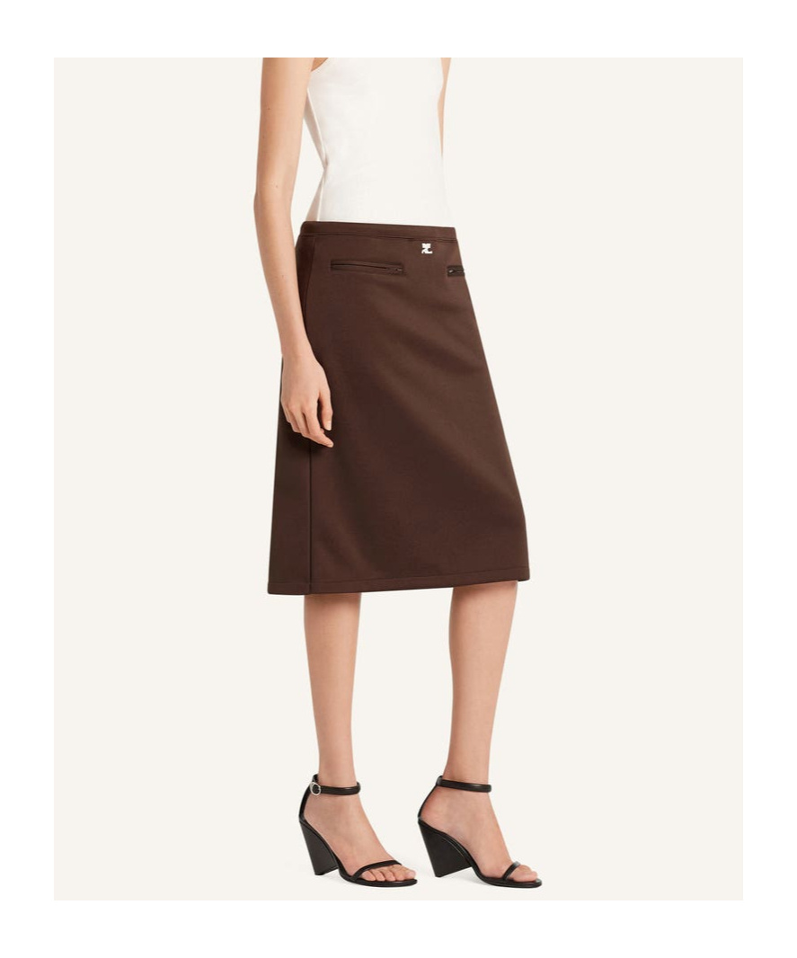 Courrèges Interlock Tracksuit Skirt In Brown