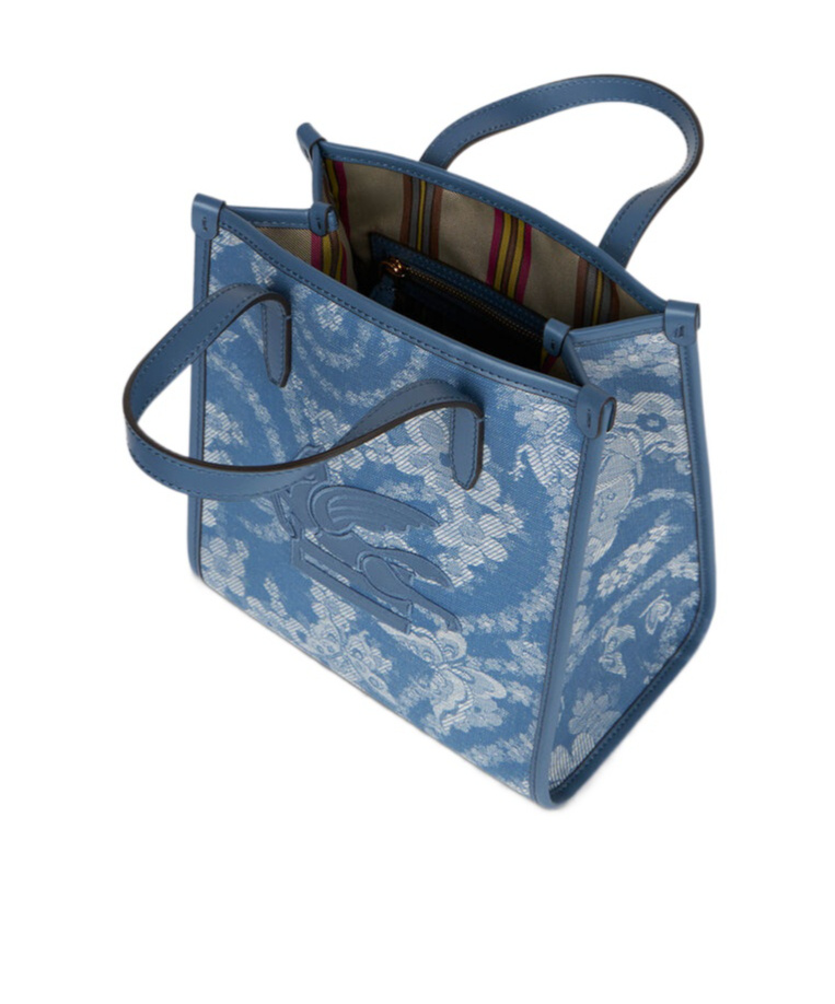 Etro Small Denim Love Trotter Bag With Pegaso Symbol