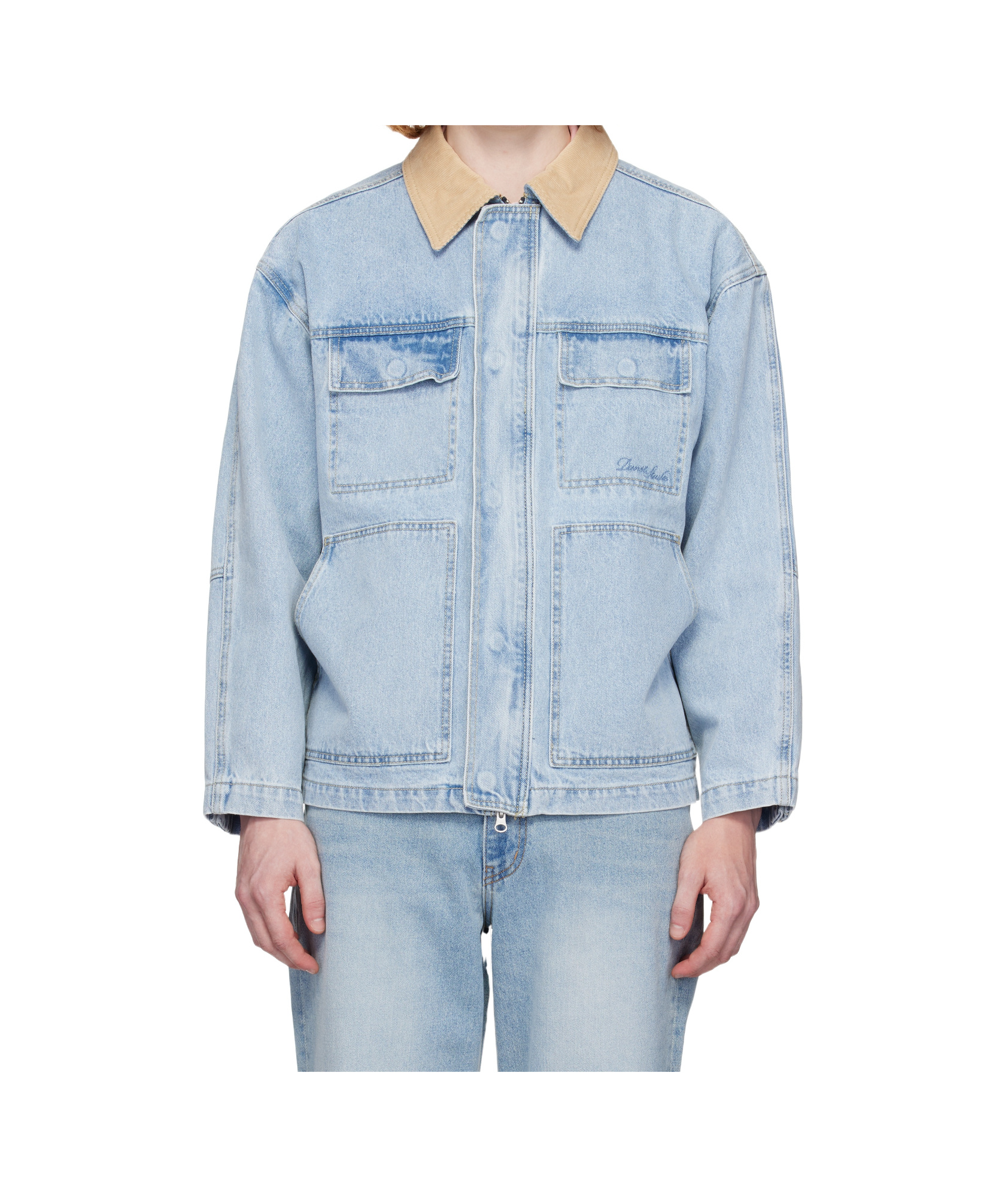 Dunst Vintage Denim Work Jacket In Blue