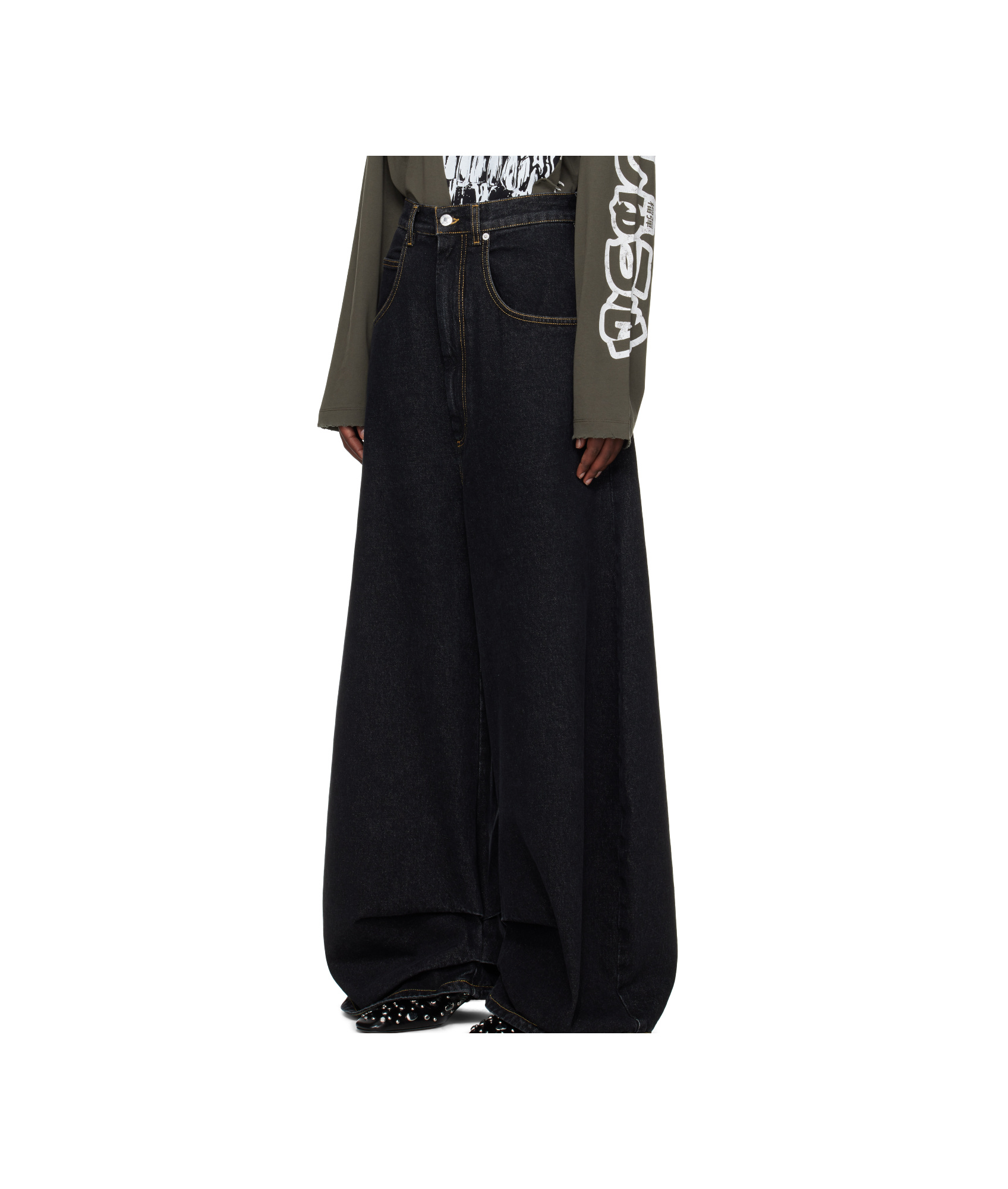Lu'u Dan Double Xl Jeans In Black