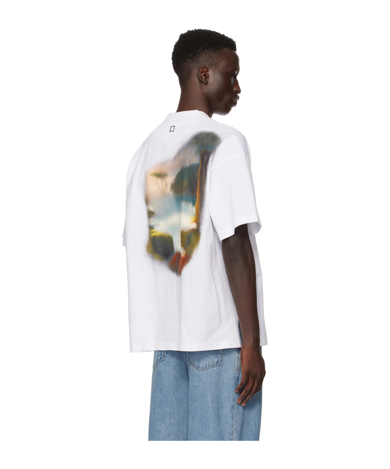 Wooyoungmi White Swaying Flower Back Logo T-shirt In White