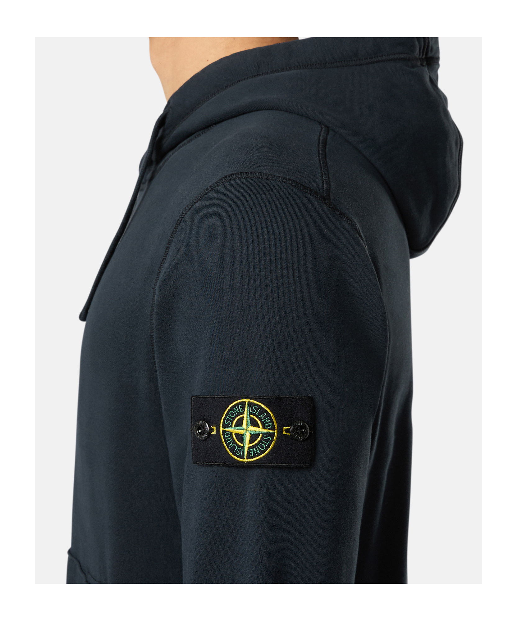 Stone Island Regular-fit Hooded Sweatshirt With Pouch Pocket In Blue