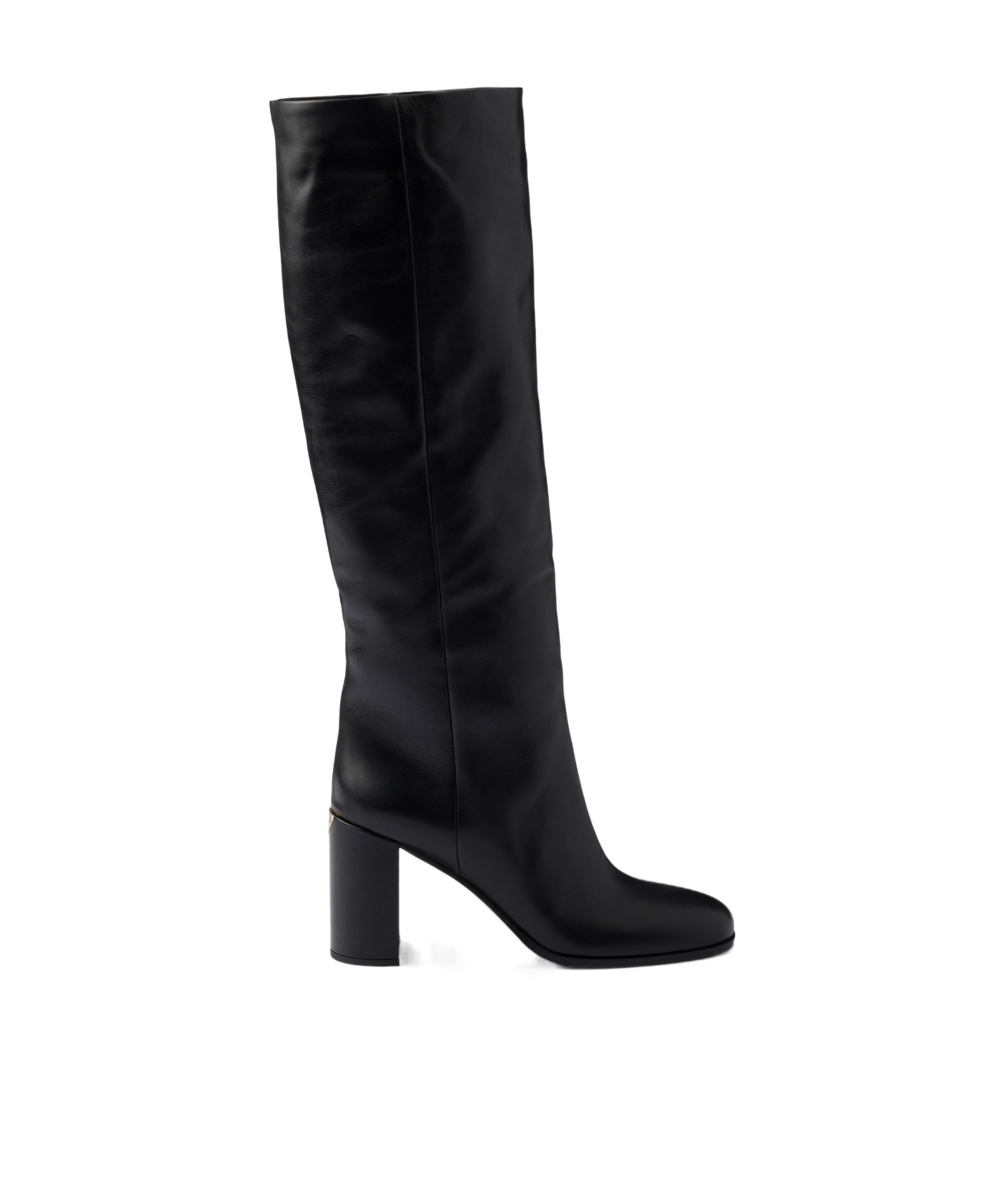 Prada Heeled Leather Boots In Black