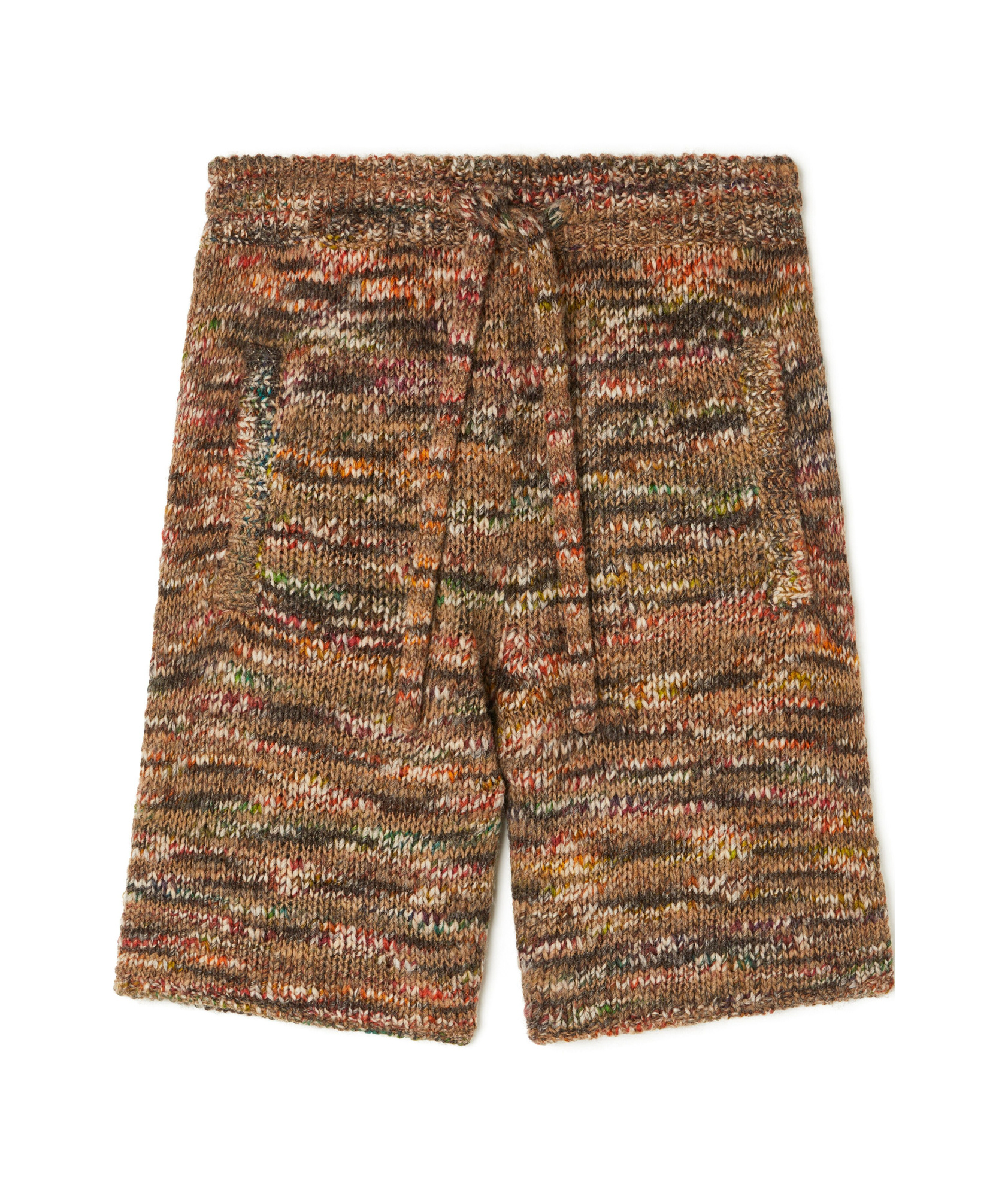 Alanui Multicolor Wool Blend Grunge Beat Bermuda Shorts In Brown