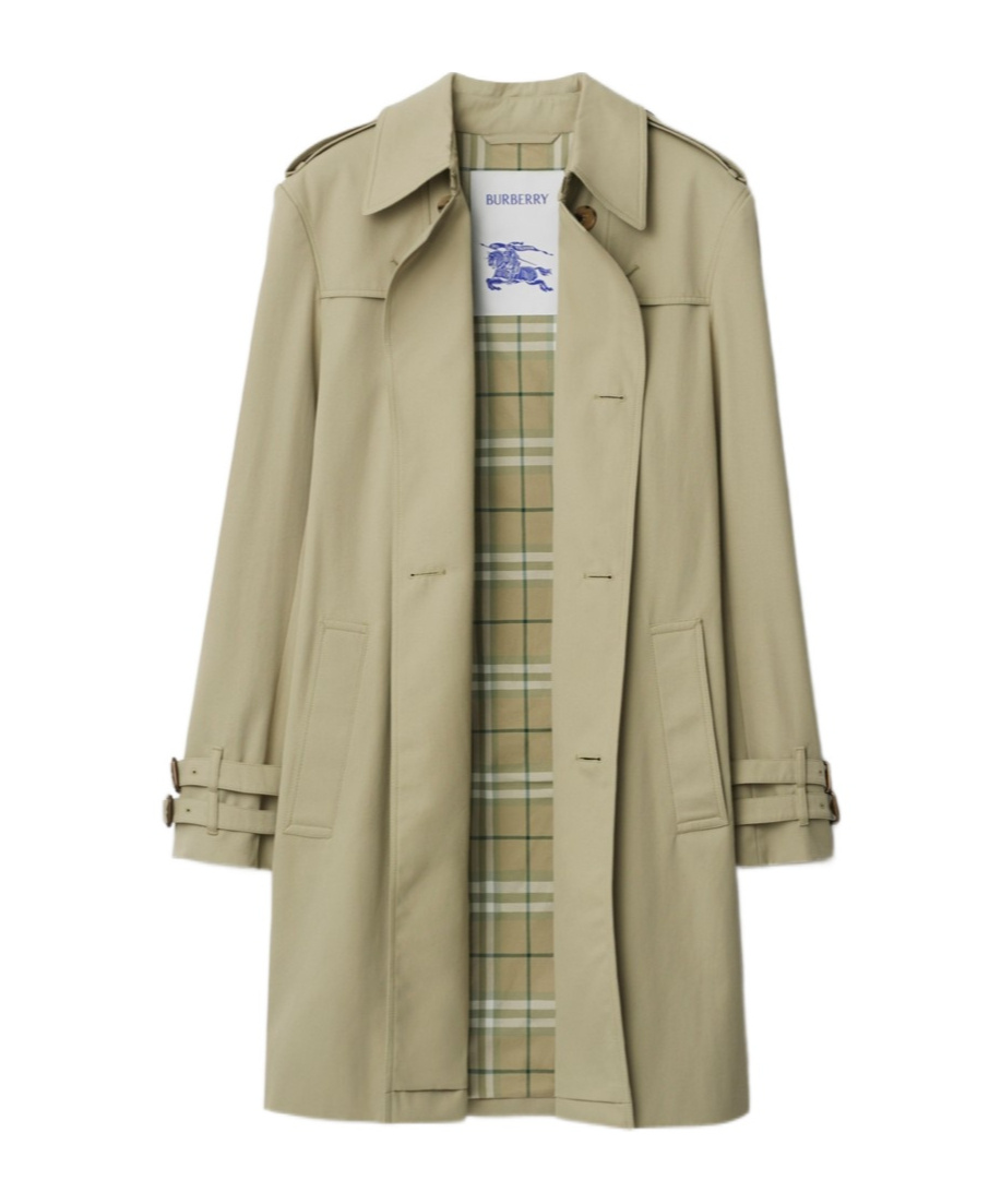Burberry Midlength Gabardine Trench Coat In Nude