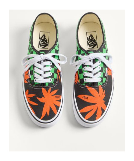 Valentino Garavani And Vans Low-top Fabric Trainer With Vlogo Checkerboard Print And Tropical Leaves In Multi